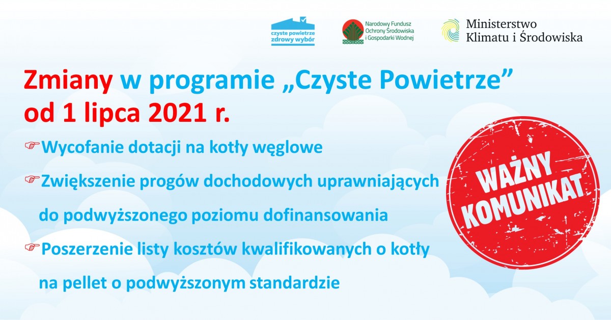 zmiany w programie "czyste powietrze"