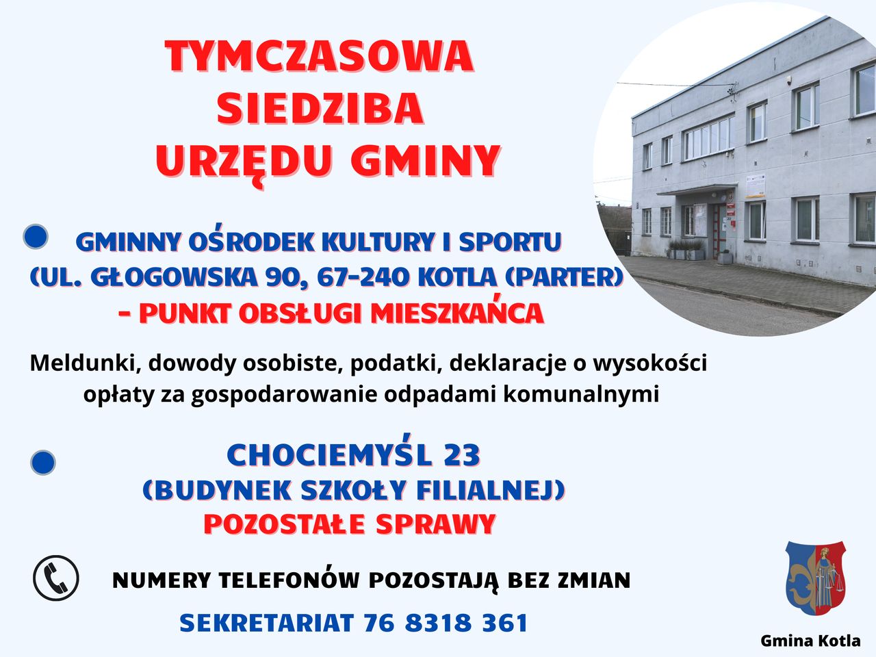 tymczasowa siedziba urzędu gminy