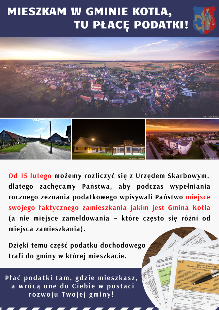 mieszkam w gminie Kotla, tu płacę podatki!