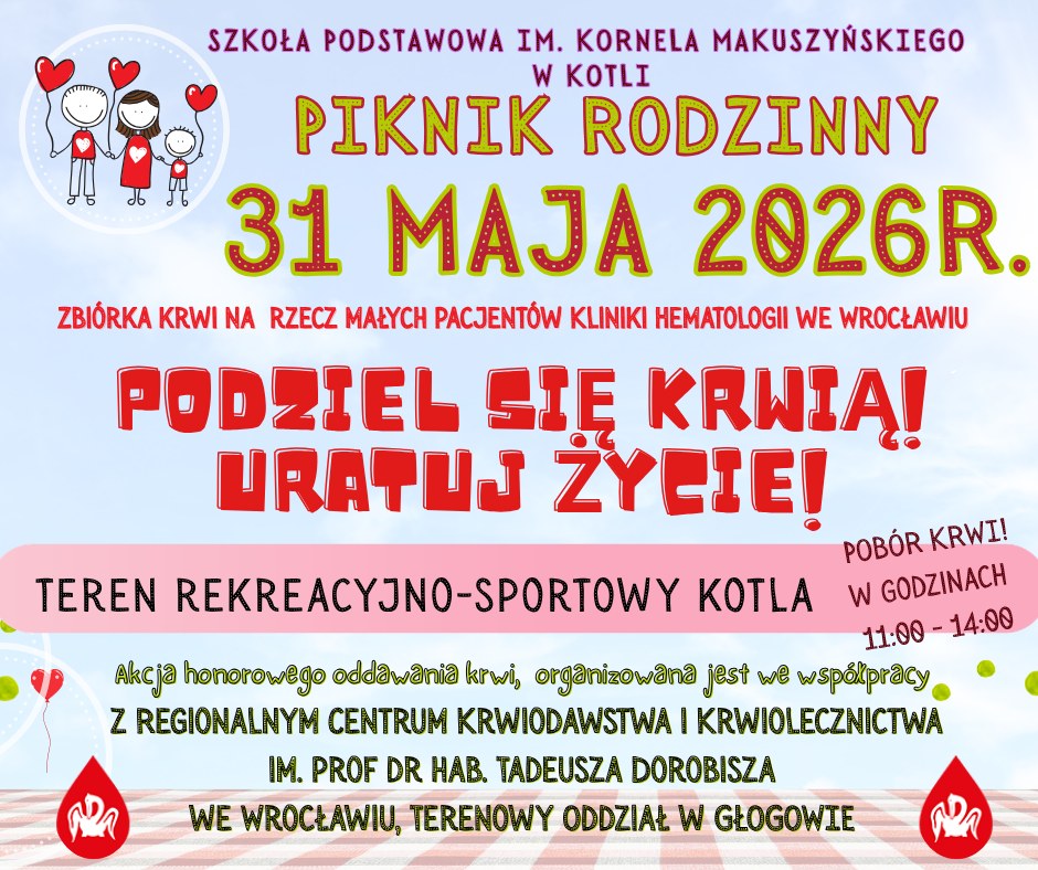 PODZIEL SIĘ KRWIĄ! URATUJ ŻYCIE!