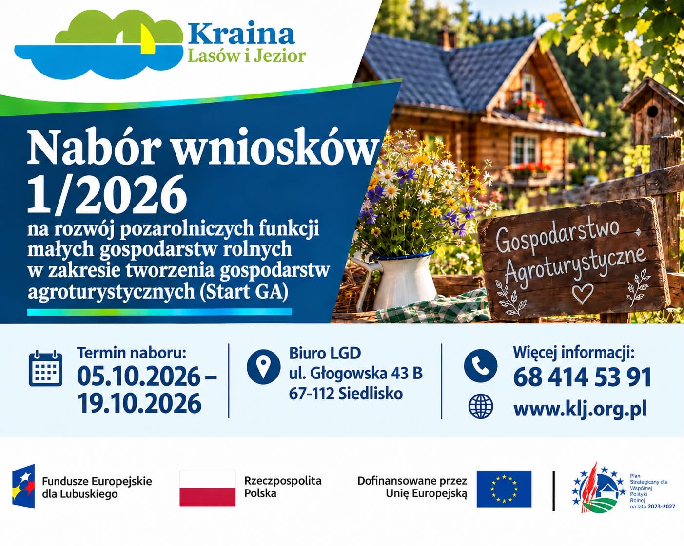 Rusza nabór wniosków na rozwój pozarolniczych funkcji małych gospodarstw rolnych w zakresie tworzenia gospodarstw agroturystycznych