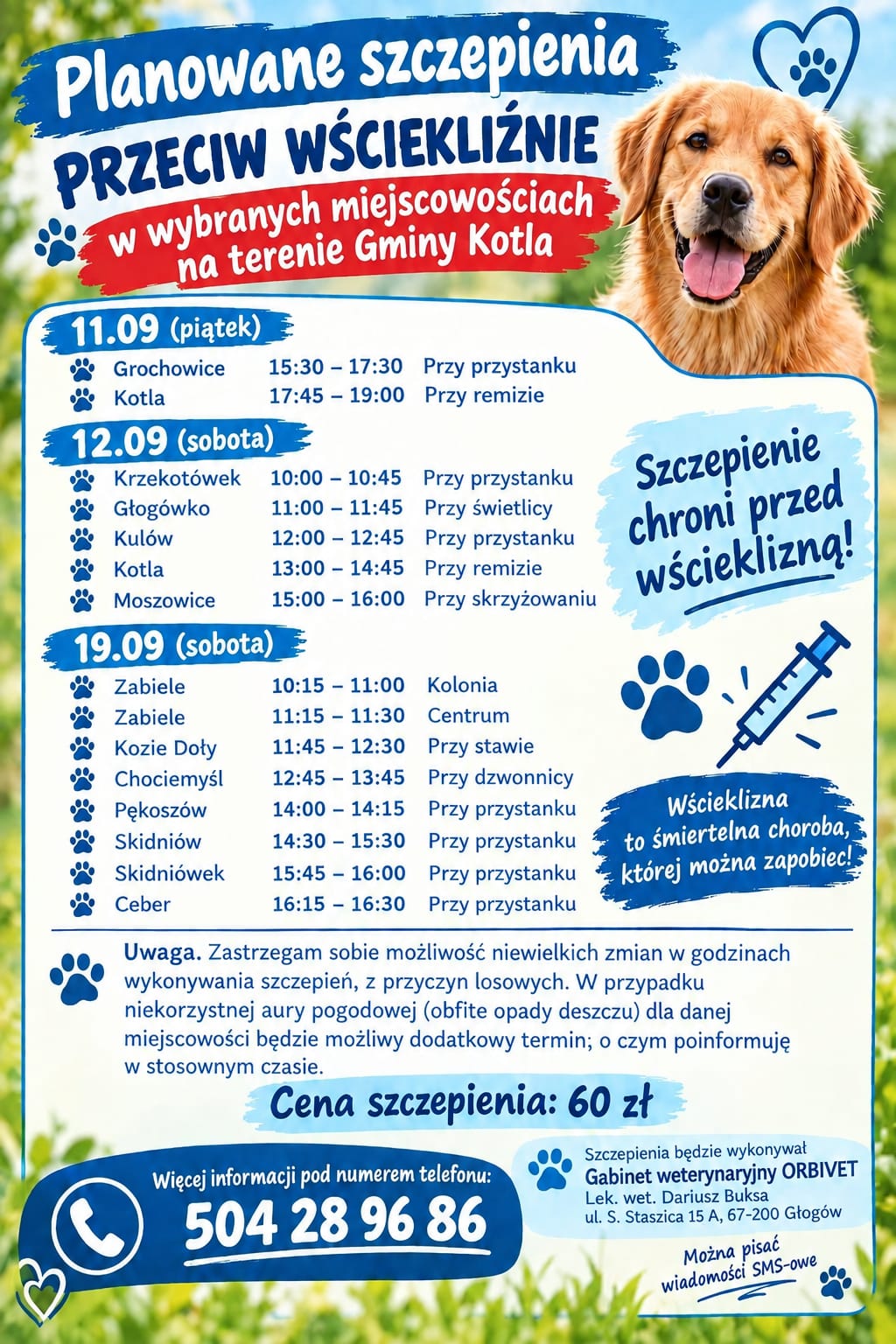 Szczepienia przeciw wściekliźnie 