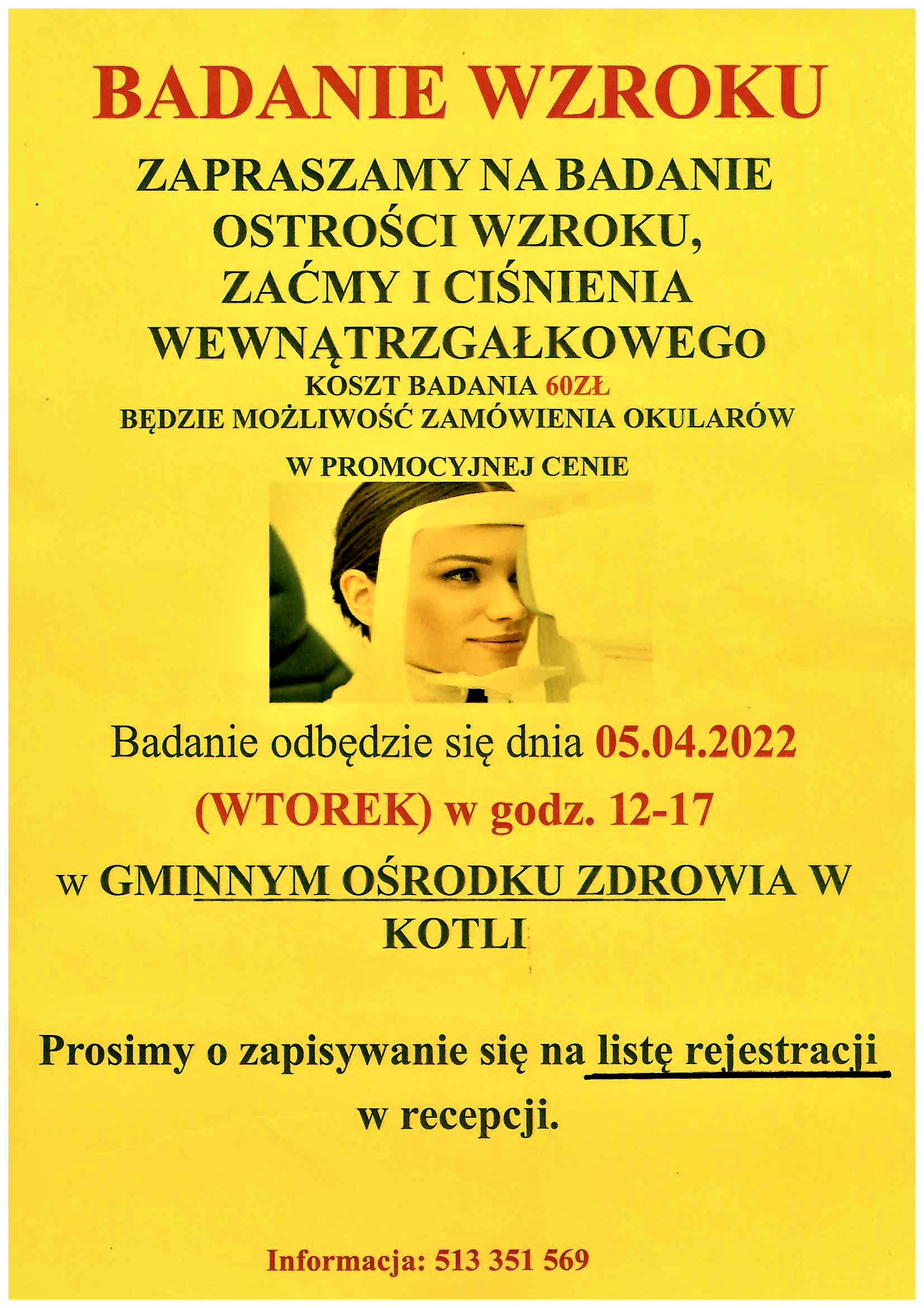 badanie wzroku w GOZ